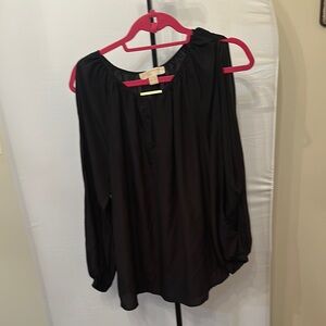 Michael Kors Black Relaxed Asymmetrical Blouse